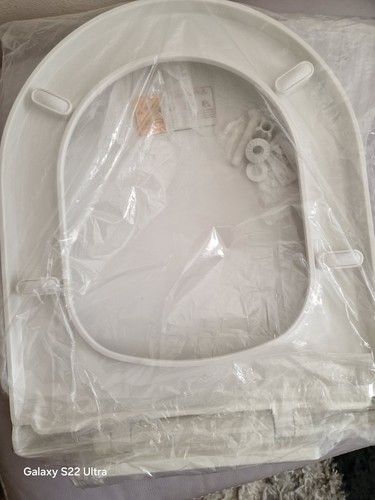 White shaped toilet seat - d-shaped,